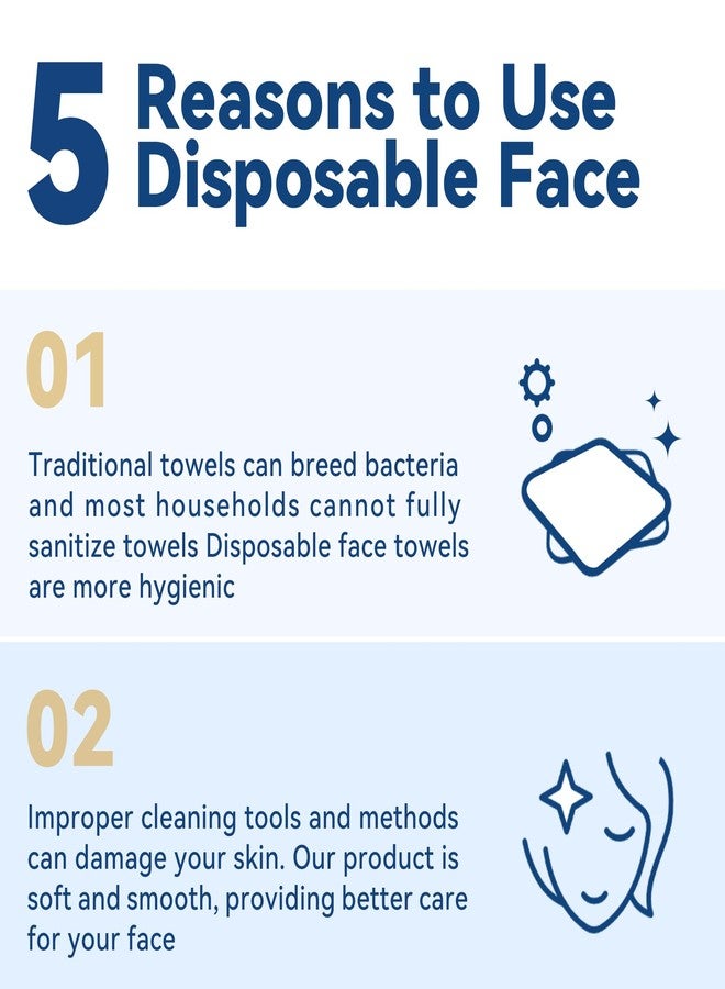 Welsteepse Disposable Face Towelettes, Makeup Remover Dry Wipes, Ultra Soft, 100% Biobased 100 PCS - Image 4